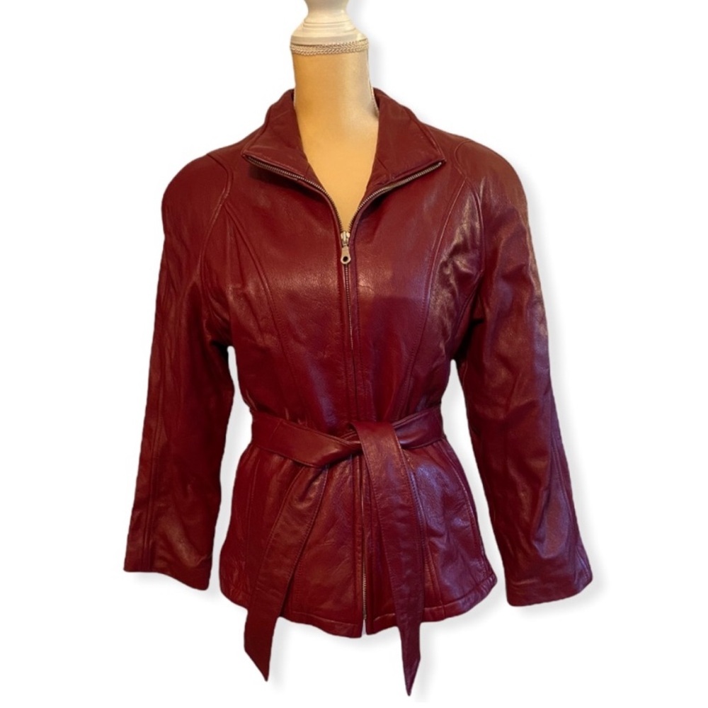 Wilsons Red Leather Zip Jacket